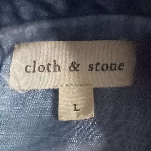 Cloth‎ & Stone Top Womens Size Large Blue Chambray Bell Sleeve Button Back - Picture 8 of 9